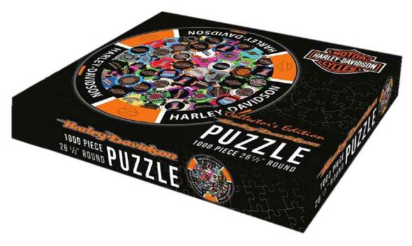 Harley-Davidson® Poker Chip Graphic Round Puzzle - 1000 Pieces, 26.5 Inches