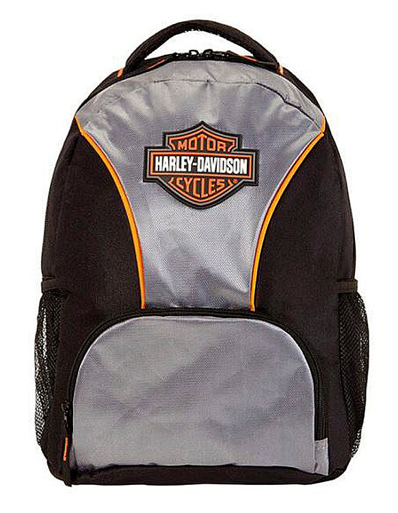Harley-Davidson® Rubber Bar & Shield® Logo Backpack | Silver & Black