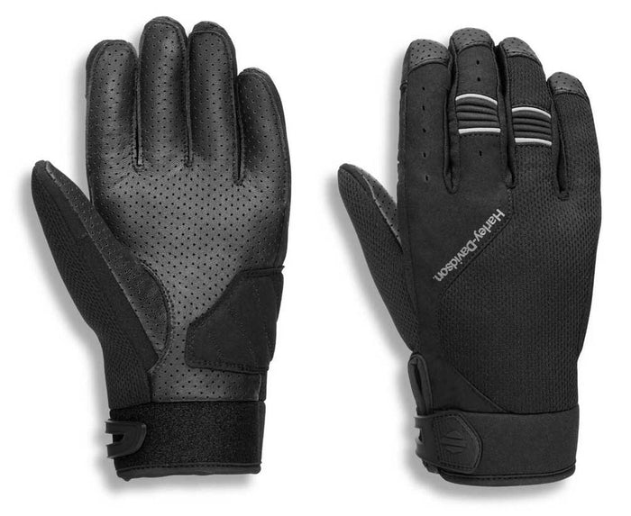 Harley-Davidson® Men's Kilbourn Full-Finger Mixed Media Gloves, Black