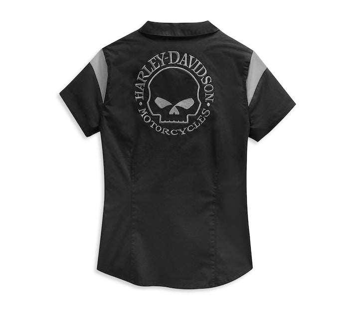 Harley-Davidson® Women's Skull Logo Zip-Front Shirt