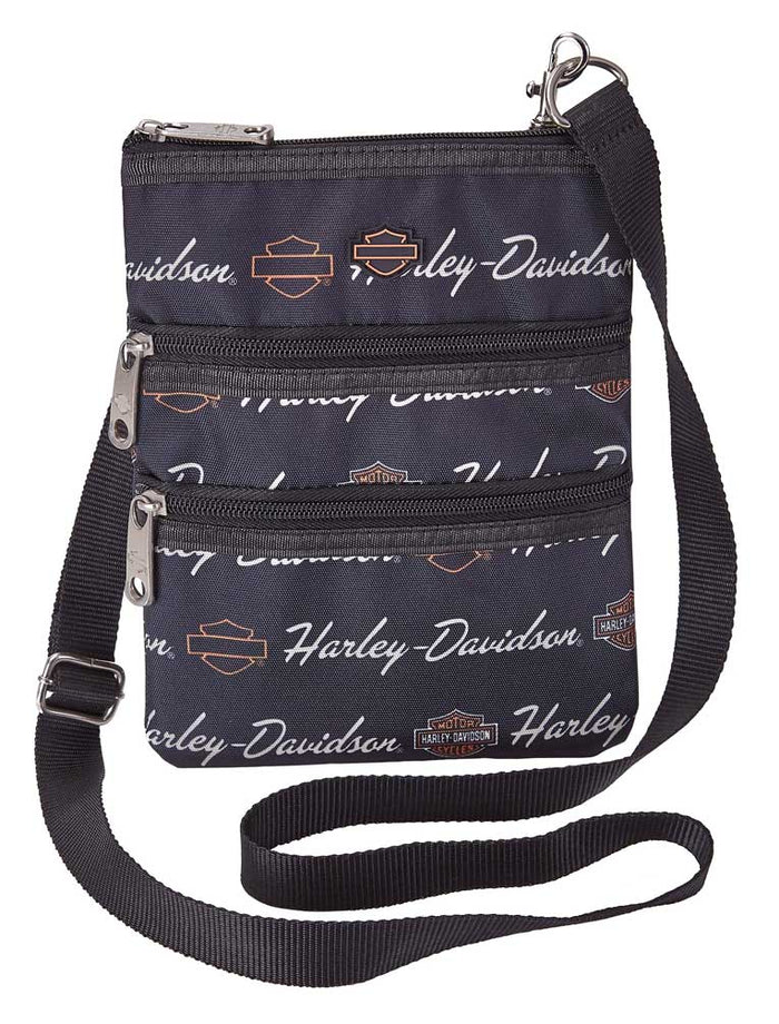 Harley-Davidson® Women's Signature Cross-Body Crossbody Sling Purse - Black