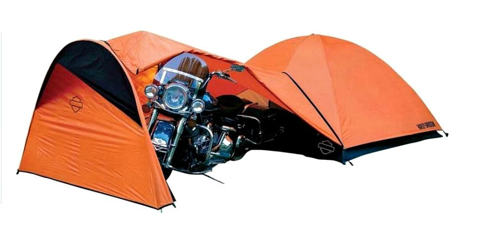 Harley-Davidson® Dome Tent w/ Vestibule Motorcycle Storage, Orange
