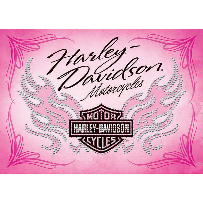 Harley-Davidson® Pink Bar & Shield Flames - Birthday Card