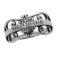 Harley-Davidson® Women's Motorcycle Sterling Silver Biker Gypsy Filigree Ring