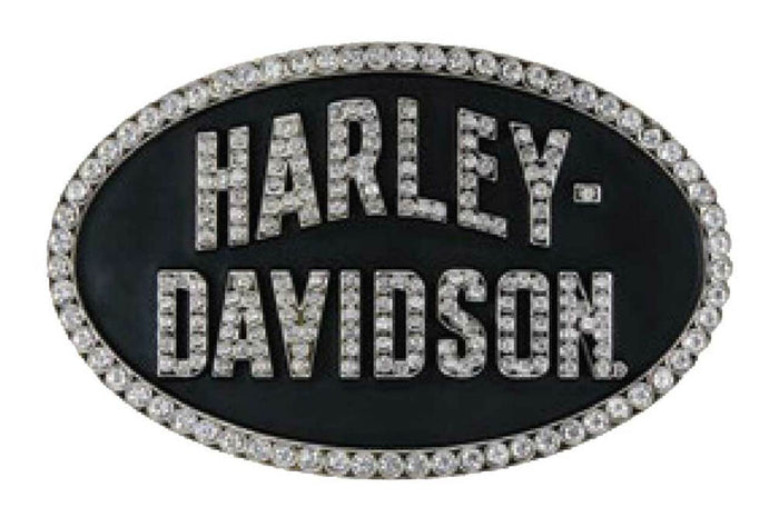 Harley-Davidson® Womens Marquee Embellished Belt Buckle, Nickel Finish