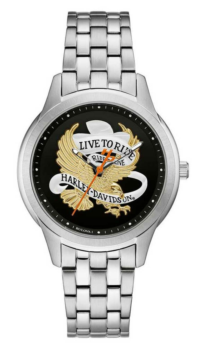 Harley-Davidson® Women's Live To Ride Eagle Stainless Steel Watch, Silver