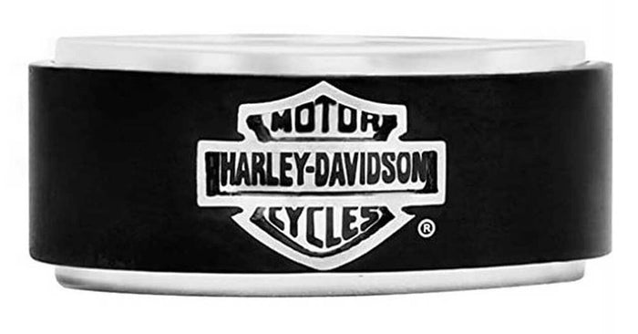 Harley-Davidson® Men's Bar & Shield Black Steel Band Ring