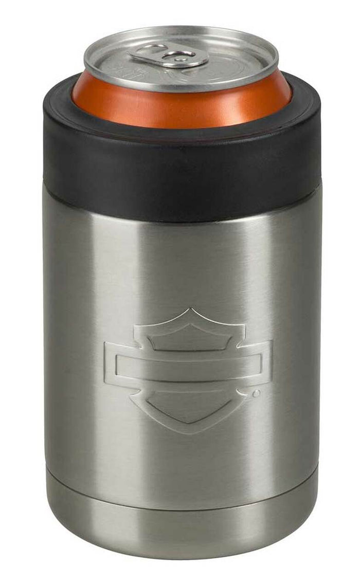 Harley-Davidson® Silhouette B&S Stainless Steel Can Cooler - 12 oz.