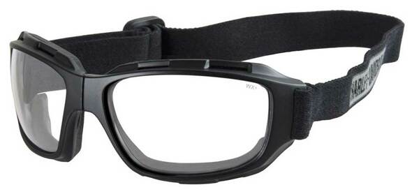 Harley-Davidson® Men's Bend Clear Lens Goggles, Collapsible Black Frames
