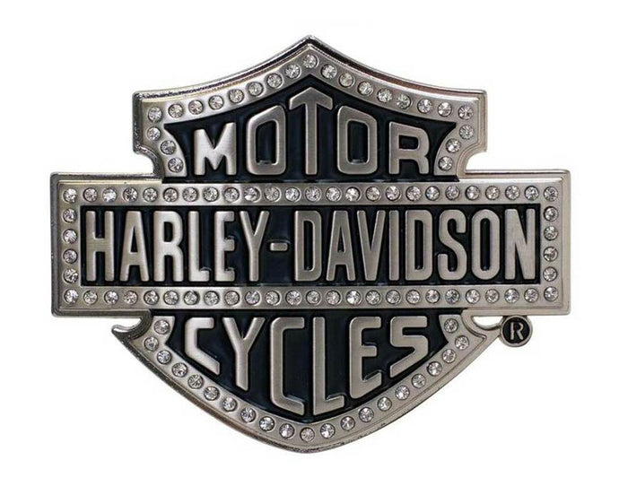 Harley-Davidson® Women's Belt Buckle Lineage Bling Bar & Shield Silver