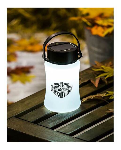 Harley-Davidson® Bar & Shield Silicone Solar Lantern, Portable & Collapsible