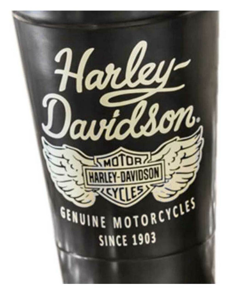 Harley-Davidson® Heritage Stainless Steel Insulated Cup w/ Straw, Black & Silver