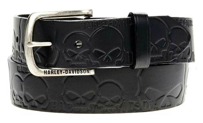 Harley-Davidson® Men's Muscle Up Skull Belt Black Leather