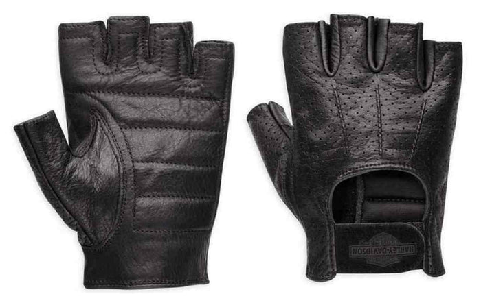 Harley-Davidson® Men's Perforated Bar & Shield Fingerless Gloves