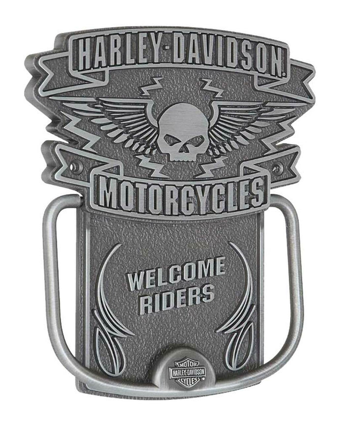 Harley-Davidson® Door Knocker, Winged Willie G. Skull Knocker, Silver