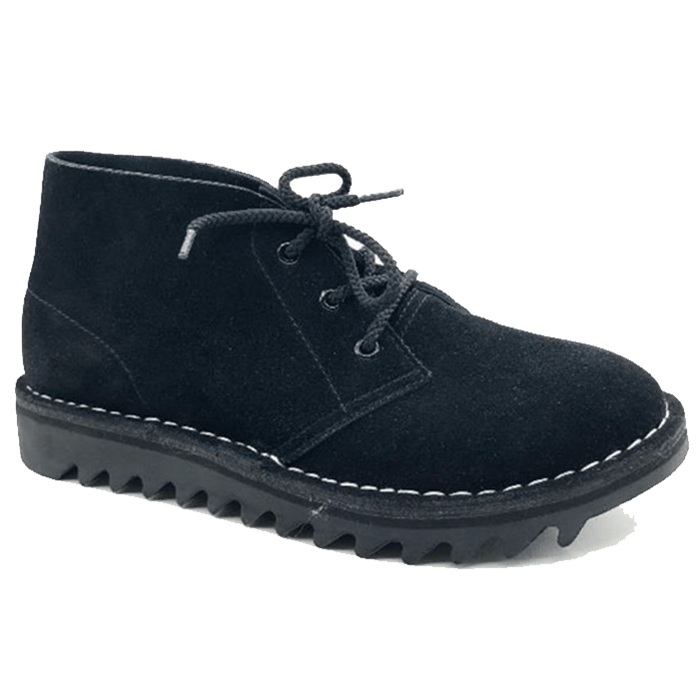WOMEN'S HARLEY SUEDE BLACK RIPPLE SOLE BOOTS