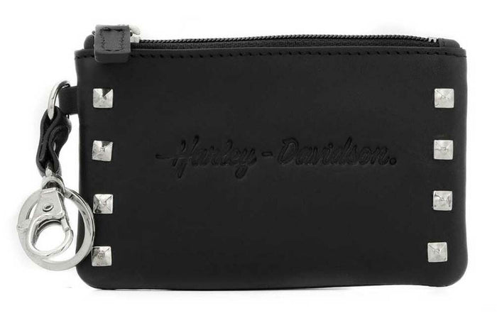 Harley-Davidson® Women's Misrule Studded Card Key Coin Leather Wallet - Black